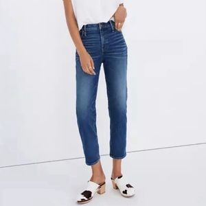 Madewell Mid-Rise Classic Straight Jeans dark wash